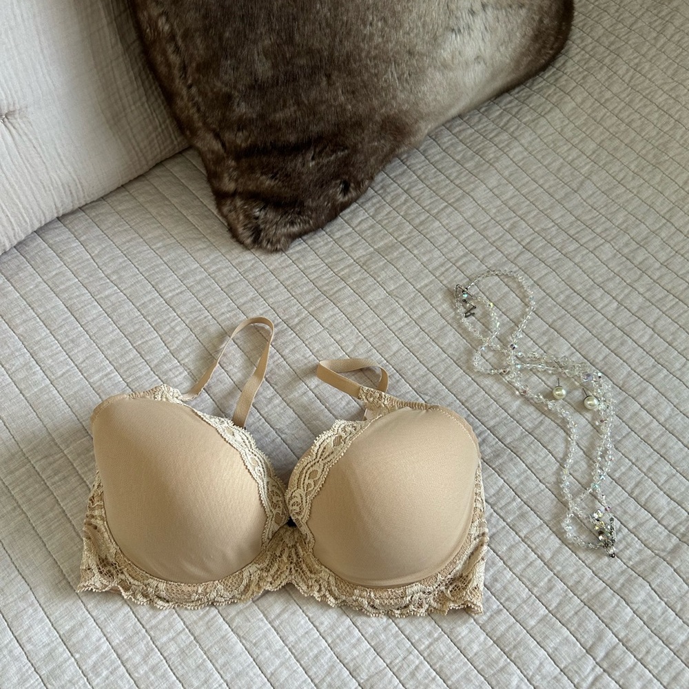 Natori nude mesh lace feminine coquette bra 34DD​